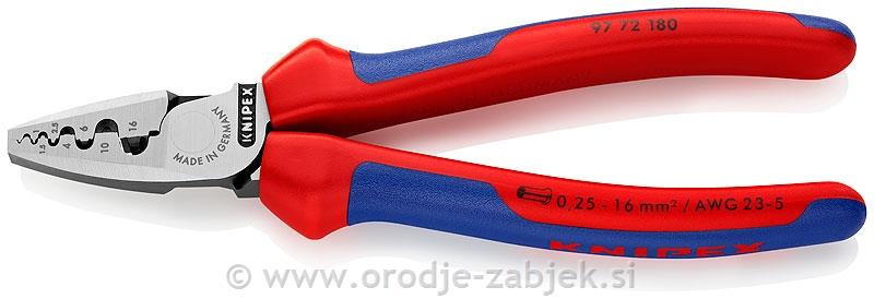 Stiskalne klešče za kabelske končnike 97 72 180 KNIPEX