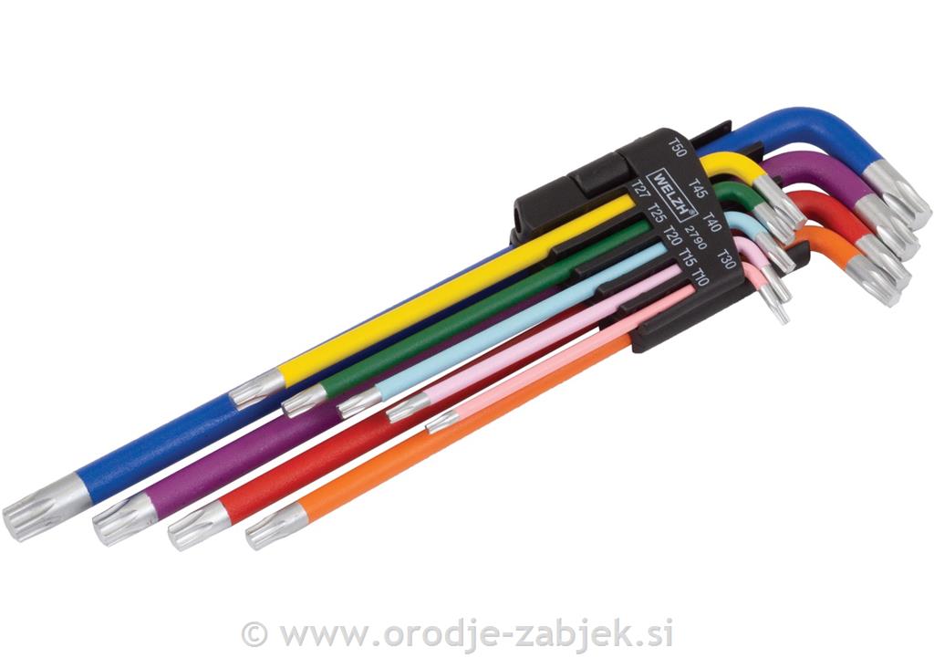 Garnitura barvastih torxov T10-T50 WELZH