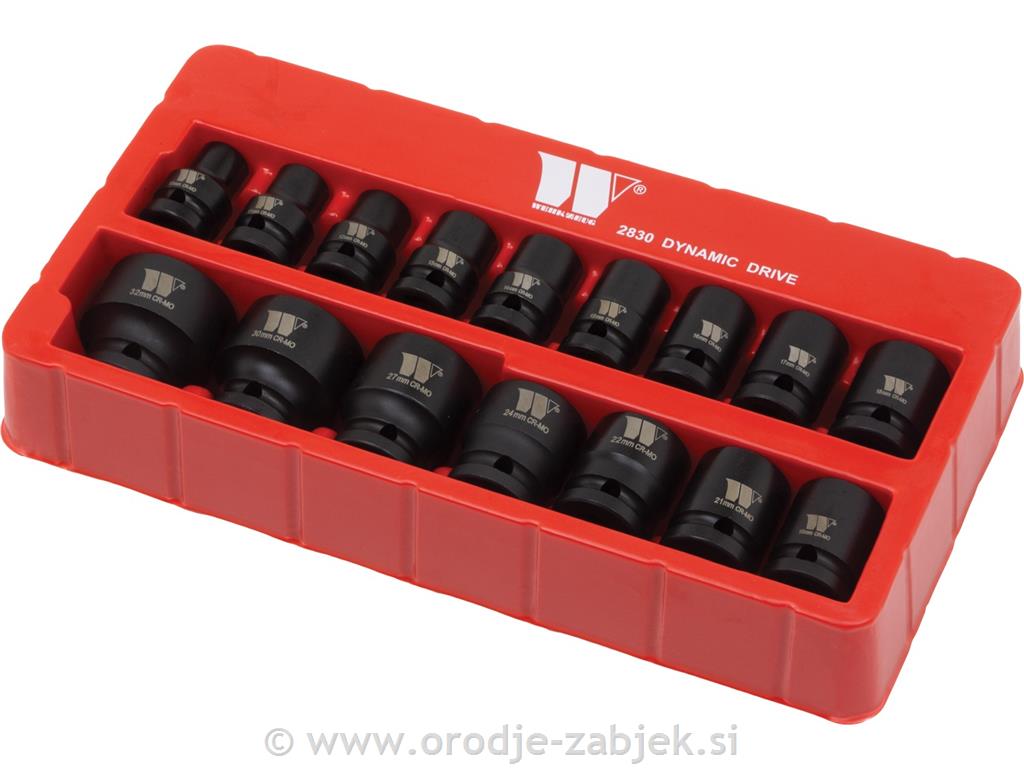 Set kratkih 1/2" kovanih nasadnih klučev 10-32mm WELZH