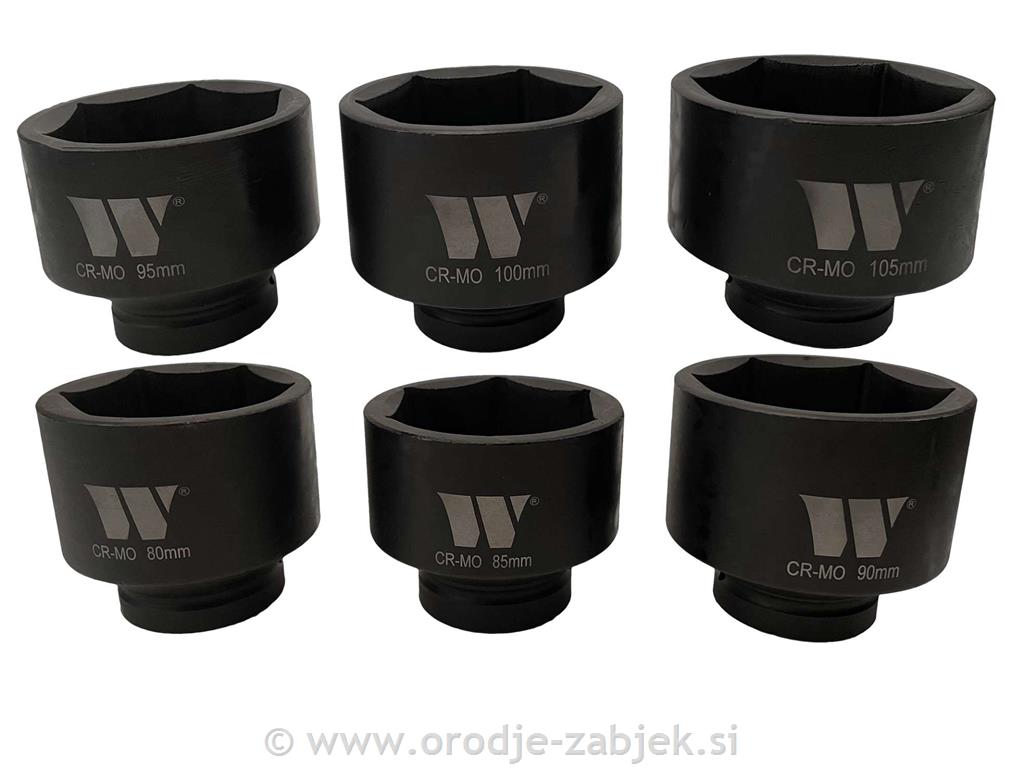 6-delni set nasadnih ključev 1" 80-105mm WELZH