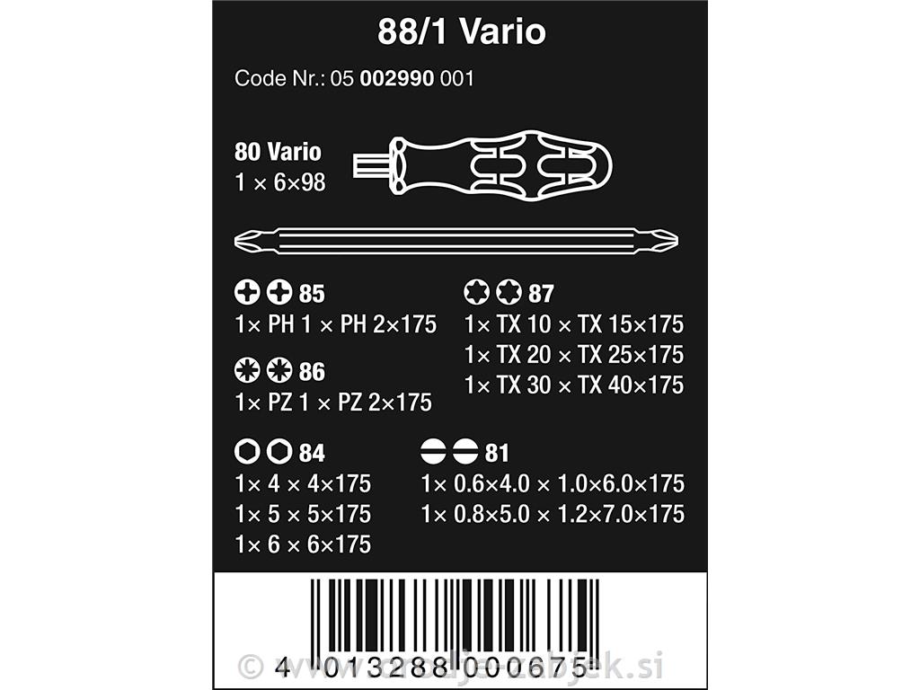 11-delni Vario set 88/1 WERA