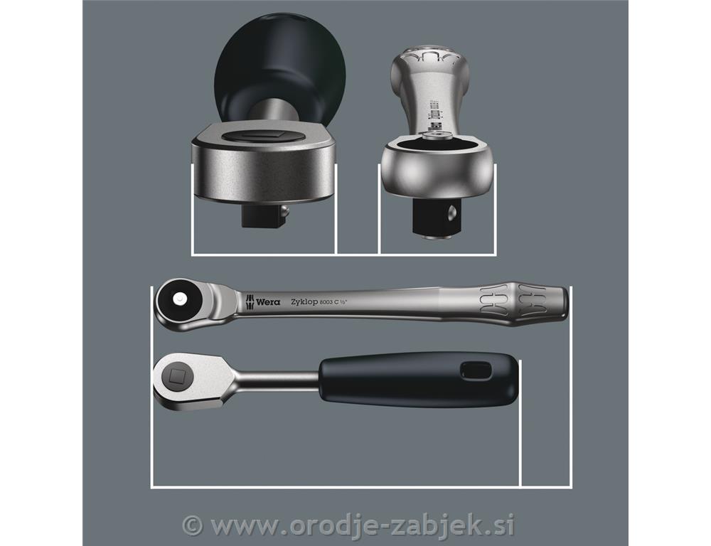 Set račne Zyklop 1/2" 8100 SC 7 WERA