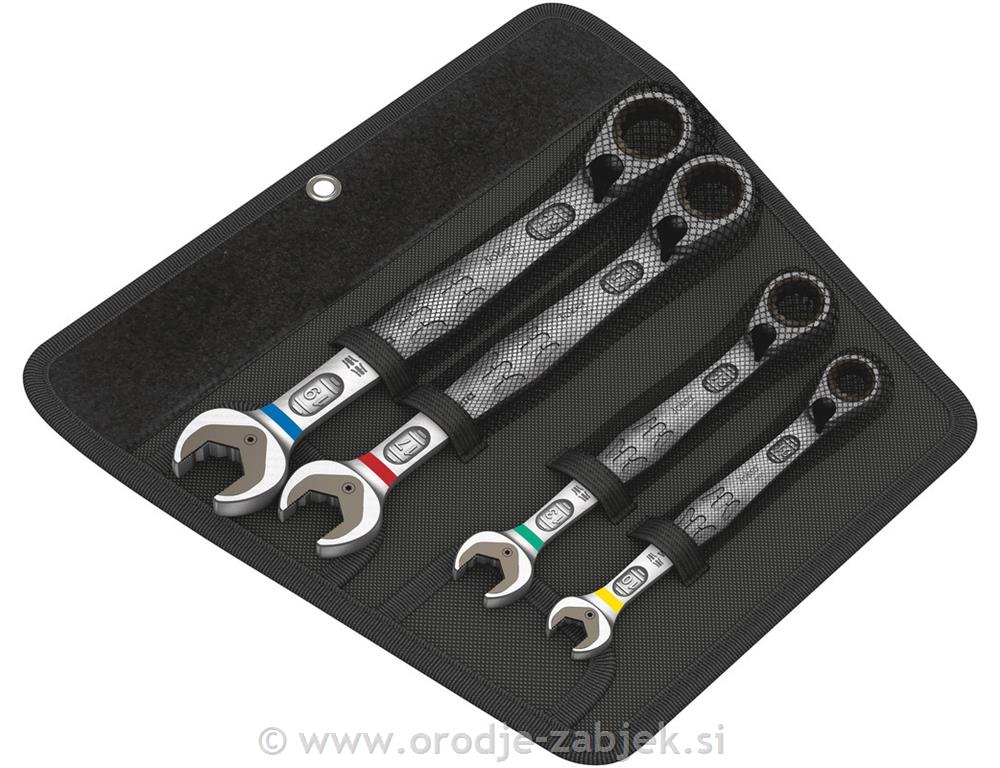 Obročno viličasti ključ z ragljo/ 4-delni set / 10-19mm WERA