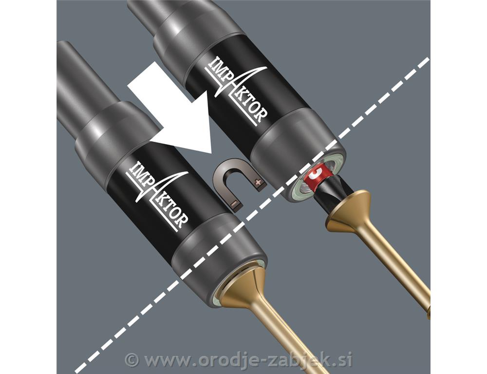 30-delni set udarnih TORX, PH, PZ in imbus bit nastavkov Impaktor 1/4" WERA