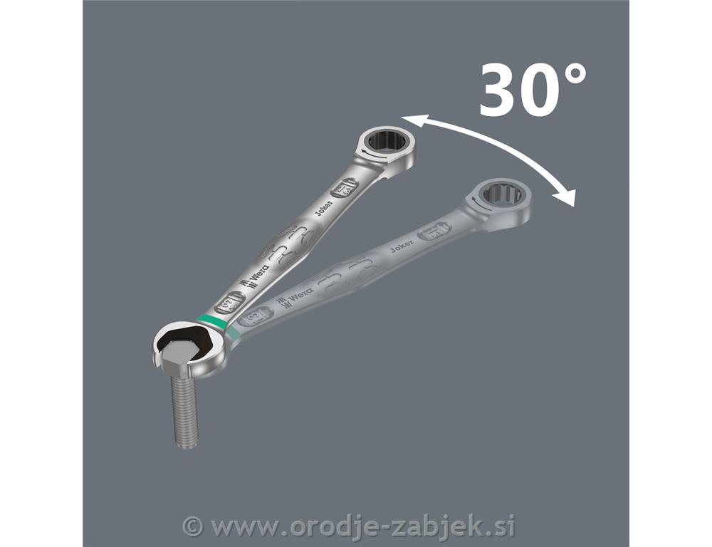 Obročni-viličasti ključ z ragljo Joker, 4-delni komplet 10 - 19 mm WERA