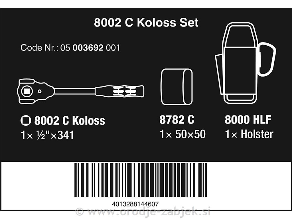 Profesionalno kladivo z račno 1/2" 8002 C Koloss WERA